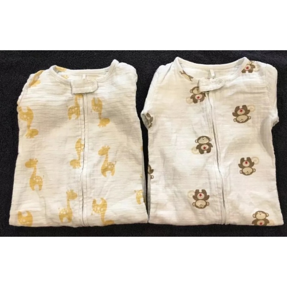 Lot/2 Aden & Anais Baby One Piece Sleeper Pajamas
